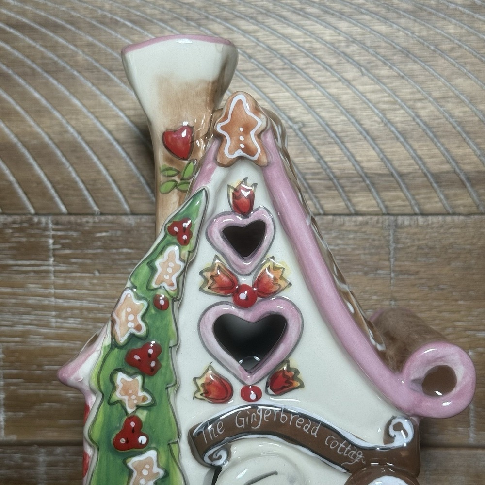 2009 Blue Sky Heather Goldminc Gingerbread Cottage/House Candle Holder Christmas - Picture 2 of 14